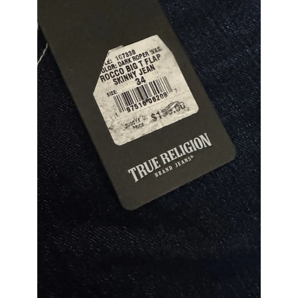 True Religion NWT Men's Rocco Jeans in Dark Roper Wash 34